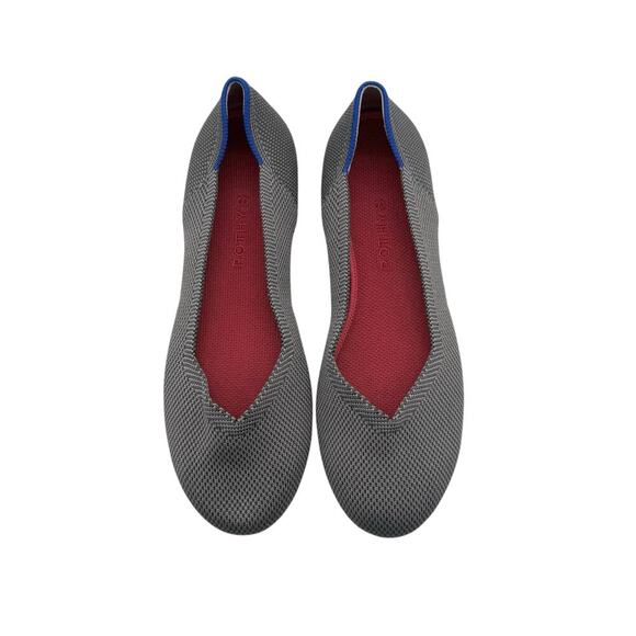 Rothy’s the Flat Pebble Grey and Red Women’s Size 9 - Picture 3 of 9